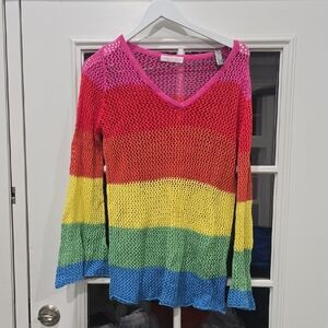 Colorful Rainbow Knit Sweater
